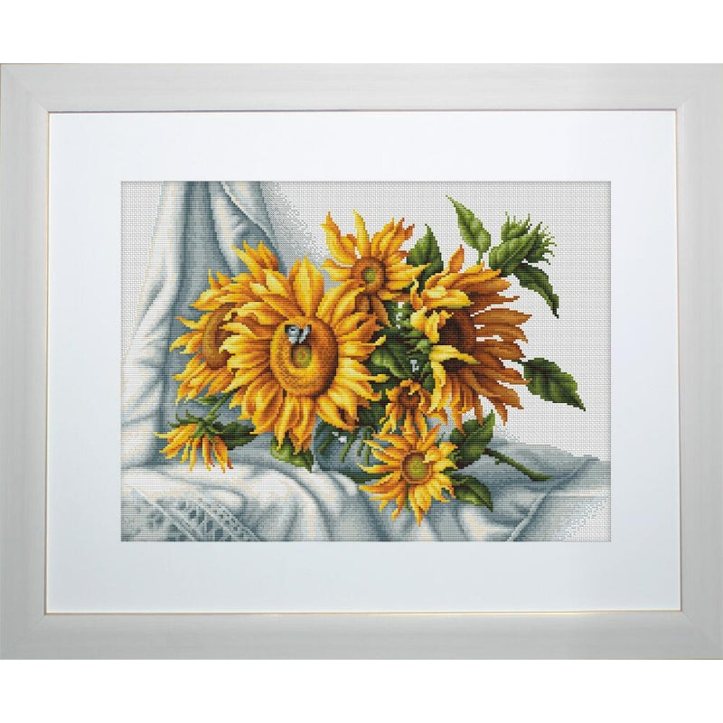 Counted Cross stitch kit Sunflowers Luca-S DIY Unprinted canvas - DIY-craftkits