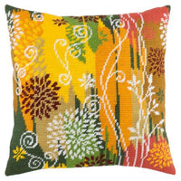 Tapestry Needlepoint pillow kit "Autumn day" DIY Printed canvas - DIY-craftkits