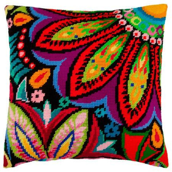 Tapestry Needlepoint pillow kit "Maharaja" DIY Printed canvas - DIY-craftkits