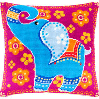 Tapestry Needlepoint pillow kit "Elephant" DIY Printed canvas - DIY-craftkits