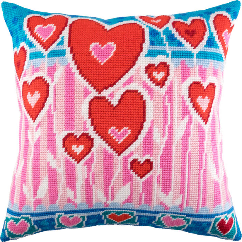 Tapestry Needlepoint pillow kit "Love" DIY Printed canvas - DIY-craftkits