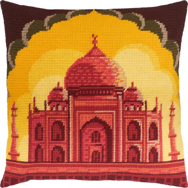 Tapestry Needlepoint pillow kit "Taj Mahal" DIY Printed canvas - DIY-craftkits