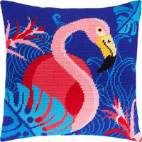 Tapestry Needlepoint pillow kit "Flamingo" DIY Printed canvas - DIY-craftkits