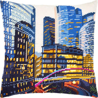 Tapestry Needlepoint pillow kit "Taipei" DIY Printed canvas - DIY-craftkits