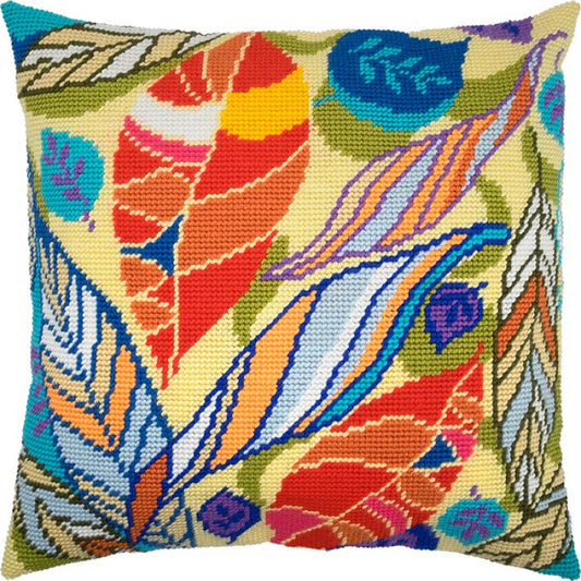 Tapestry Needlepoint pillow kit "Fall" DIY Printed canvas - DIY-craftkits