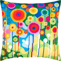 Tapestry Needlepoint pillow kit "Dandelions" DIY Printed canvas - DIY-craftkits