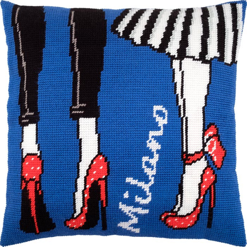 Tapestry Needlepoint pillow kit "Milan" DIY Printed canvas - DIY-craftkits