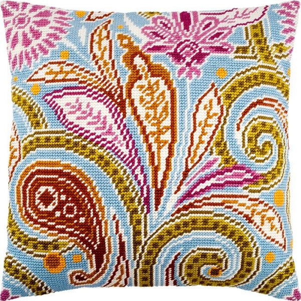 Tapestry Needlepoint pillow kit "Batik" DIY Printed canvas - DIY-craftkits