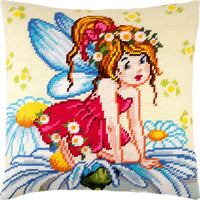 Tapestry Needlepoint pillow kit "Fairy" DIY Printed canvas - DIY-craftkits