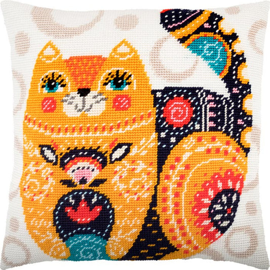 Tapestry Needlepoint pillow kit "Cat" DIY Printed canvas - DIY-craftkits