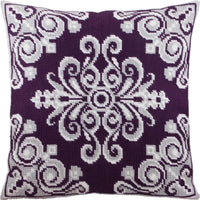 Tapestry Needlepoint pillow kit "Damascus" DIY Printed canvas - DIY-craftkits