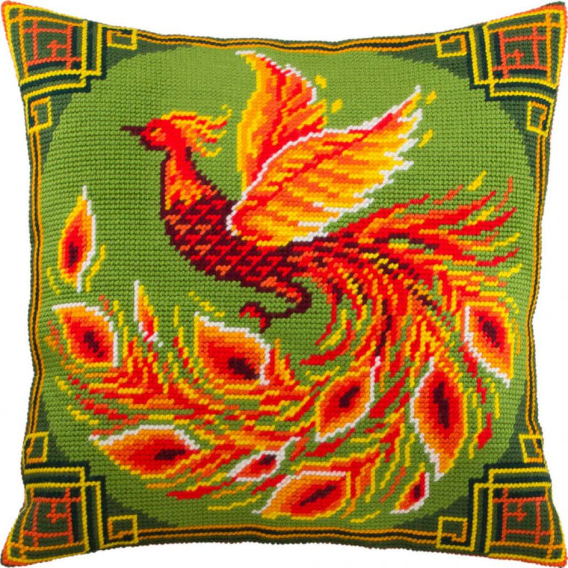 Tapestry Needlepoint pillow kit "Chinese bird" DIY Printed canvas - DIY-craftkits