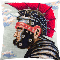 Tapestry Needlepoint pillow kit "Centurion" DIY Printed canvas - DIY-craftkits