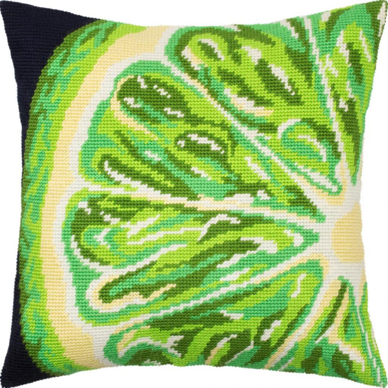 Tapestry Needlepoint pillow kit "Lime" DIY Printed canvas - DIY-craftkits