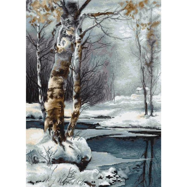 Counted Cross stitch kit Winter Luca-S DIY Unprinted canvas - DIY-craftkits
