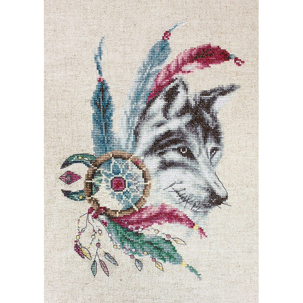 Counted Cross stitch kit Wolf Luca-S DIY Unprinted canvas - DIY-craftkits