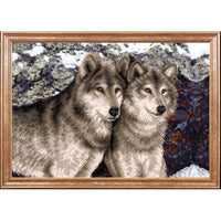 Bead embroidery kit Wolves DIY Beadwork Beading Bead stitching - DIY-craftkits