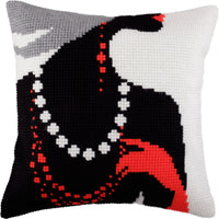 Cross stitch kit Pillow "Playfulness" DIY Printed canvas - DIY-craftkits