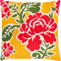 Cross stitch kit Pillow "Roses" DIY Printed canvas - DIY-craftkits