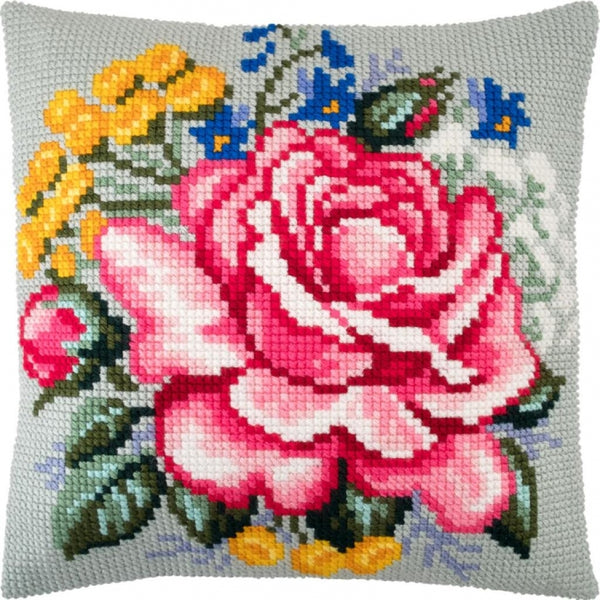 Cross stitch kit Pillow "Rose" DIY Printed canvas - DIY-craftkits