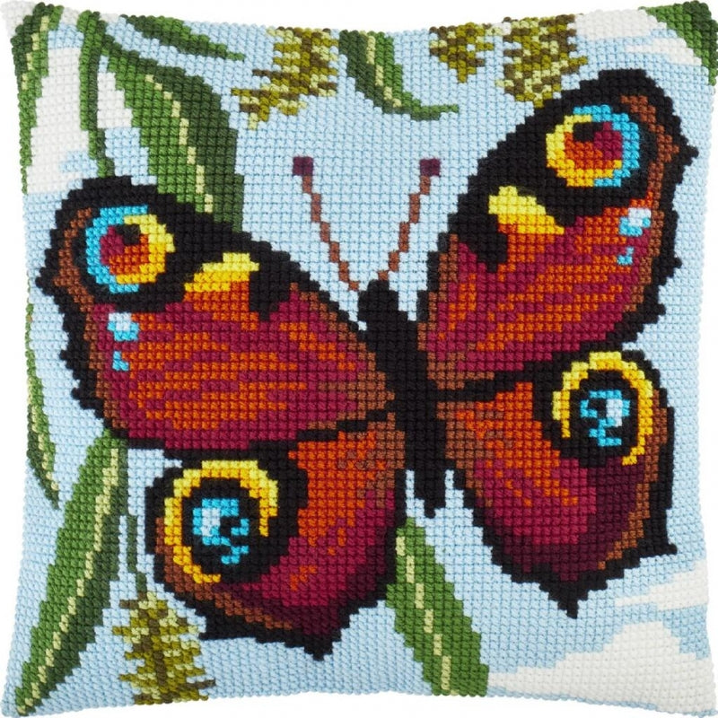 Cross stitch kit Pillow "Butterfly" DIY Printed canvas - DIY-craftkits