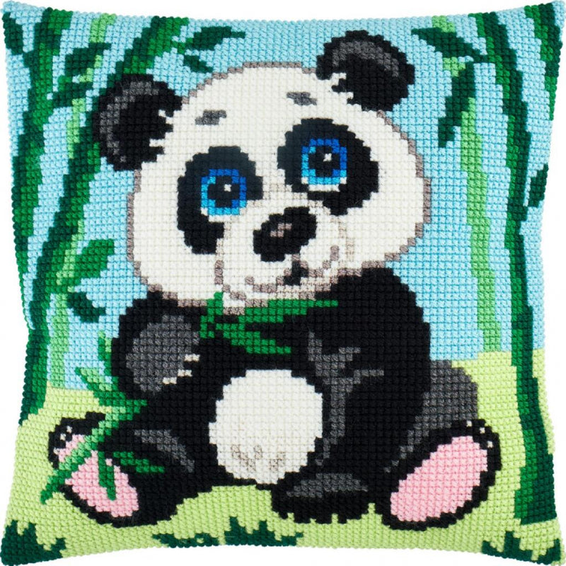 Cross stitch kit Pillow "Panda" DIY Printed canvas - DIY-craftkits