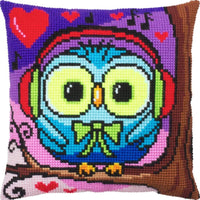 Cross stitch kit Pillow "Owl" DIY Printed canvas - DIY-craftkits